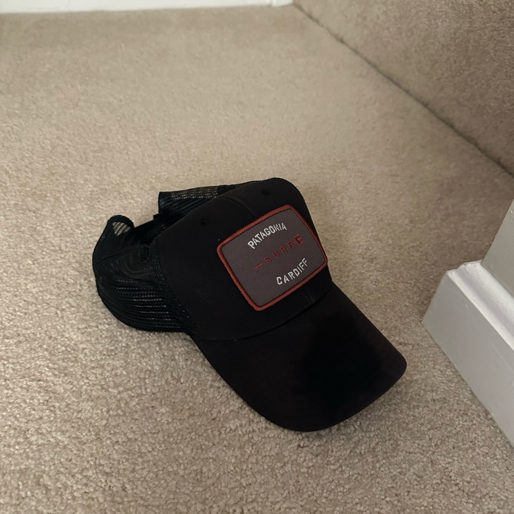 Patagonia Black and Red Trucker Hat